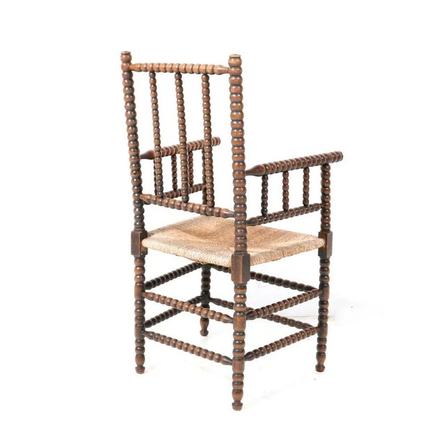 Jacobean Stained Beech Bobbin Armchair, 1900s For Sale - Image 5 of 11