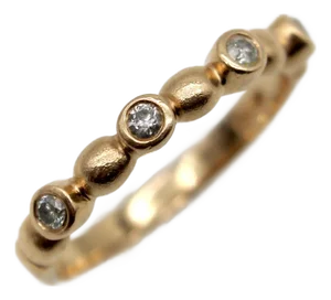 Vintage 14k Rose Gold Diamond Bubble Ring