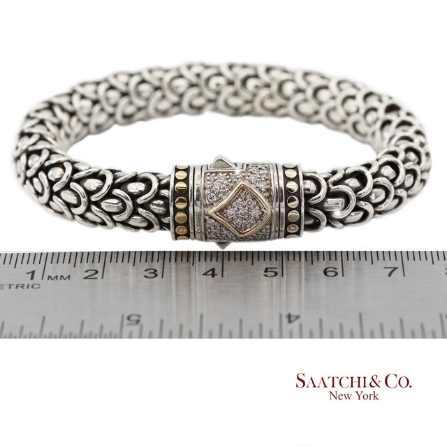 Vintage 18k Yellow Gold John Hardy Legends Naga Sterling Silver Bracelet For Sale - Image 10 of 11