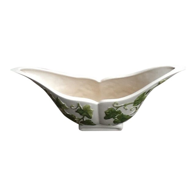 1950’s English Ivy Art Pottery Console Vase For Sale