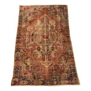 Handmade Anatolian Vintage Tribal Rug- 4′3″ × 7′1″ For Sale