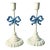 1970s Vintage French Chippendale Boho Chic Ribbon Bows Candlestick Holders - A Pair. For Sale