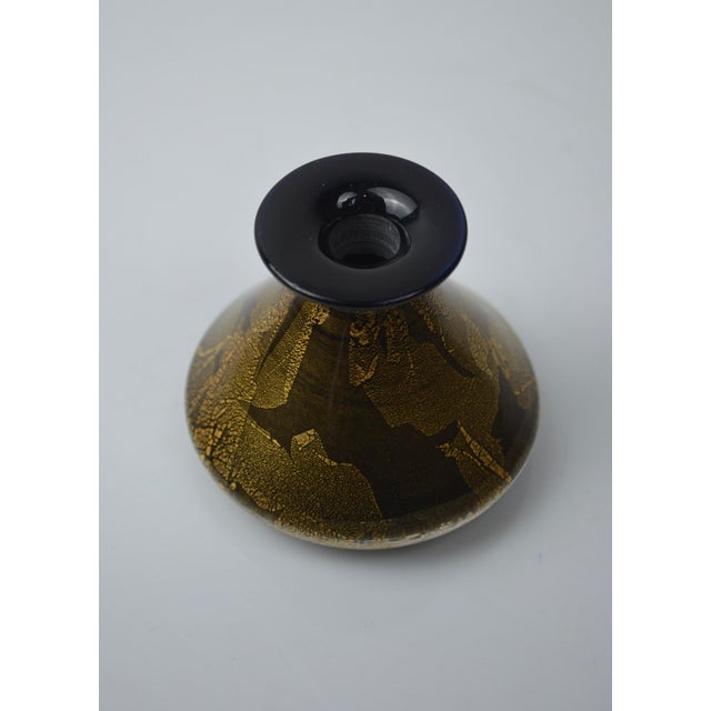 Studio Glass Perfume Bottle with Gold Leaf from Isle of Wight, 1970s For Sale - Image 4 of 12