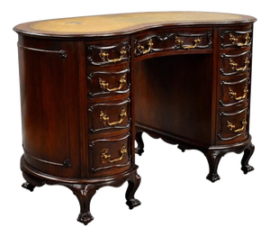 Victorian Mahogany Kidney Shaped Desk, 1870