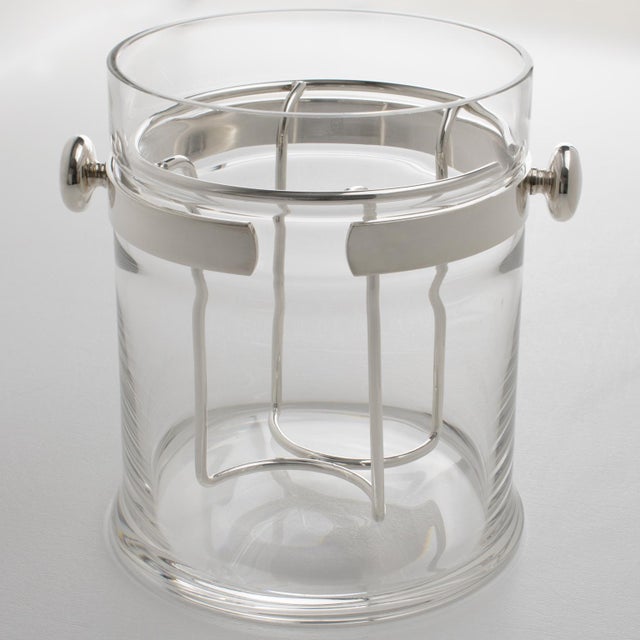1980s Silver Plate and Crystal Champagne, Wine Ice Bucket by Pm Italy For Sale - Image 5 of 13