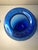 Mid-Century Modern Vintage Large Blue Blown Glass Vase For Sale - Image 3 of 4