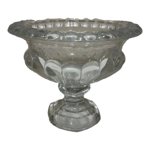 Vintage-Style Clear Glass Compote Pedestal Bowl
