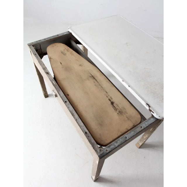 Antique Enamel Top Table With Ironing Board For Sale - Image 13 of 18