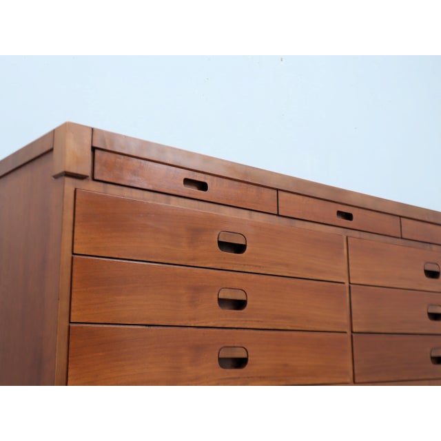 Mid-Century Italian Rationalist Walnut Multi-Drawer Sideboard, 1970s For Sale - Image 11 of 14