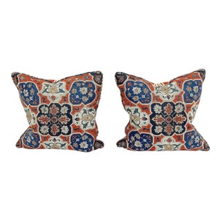 Pair of Vintage Cowtan & Tout Tapestry Style Pillows For Sale