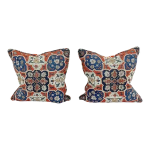 Pair of Vintage Cowtan & Tout Tapestry Style Pillows