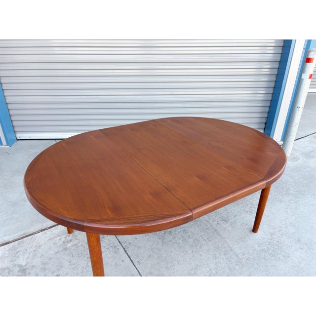1960s Danish Modern Teak Extendable Dining Table For Sale - Image 9 of 15