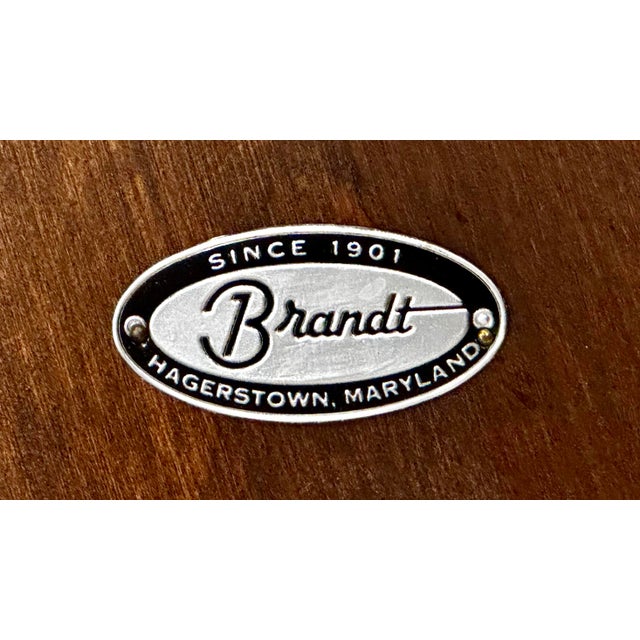 Vintage Mid-Century Brandt Faux Bamboo Walnut 2-Tier Side Table For Sale In Palm Springs - Image 6 of 6