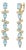 Modern Geometric Topazes Drop Earrings, Silver, Gold, Pair For Sale