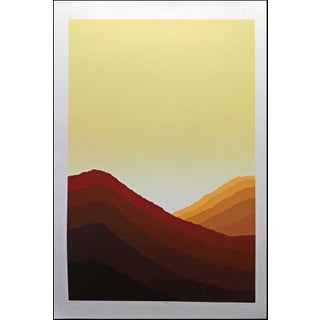 1980s Jim Boutwell "Sandscape I" Art Serigraph Hand Signed Artwork Mountain For Sale