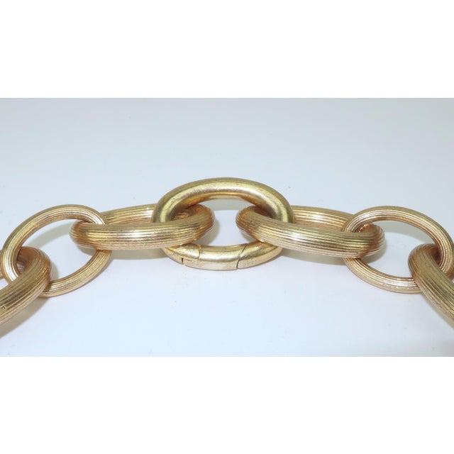 Mid-Century Modern Ralph Lauren Chunky Gold Chain Link Necklace For Sale - Image 3 of 9