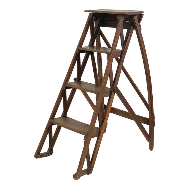 Small Vintage Stepladder in Beech, 1950s For Sale