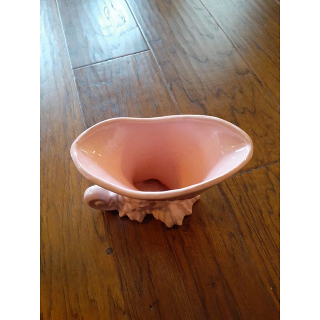 This is a GORGEOUS McCoy USA 6" Pink Ceramic Cornucopia Vase. Procured at auction BOX 13