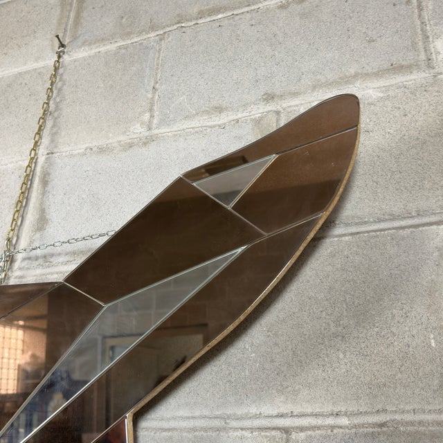 Late 20th Century Modern Jet Mirror in Smoked Glass, 1970s For Sale - Image 5 of 9