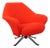 Swivel Armchair P32 with 4-Star Black Metal Frame, Upholstered Shell Covered in Red Fabric by Osvaldo Borsani for Tecno, 1956 For Sale