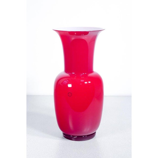 Red Opaline Glass Vase from Venini, 2003 For Sale - Image 14 of 14
