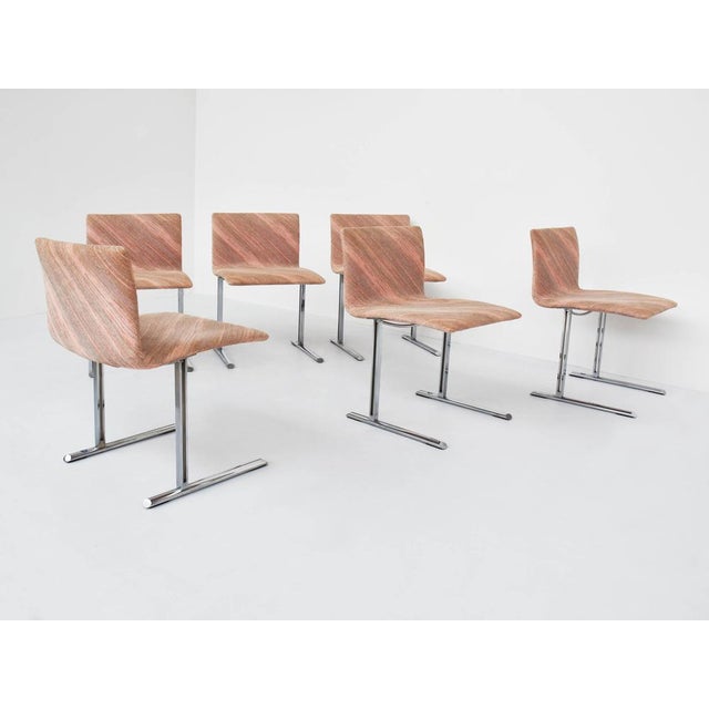 Chairs in Original Missoni Fabric by Giovanni Offredi for Saporiti, Italy, 1971, Set of 6 This piece has an attribution...
