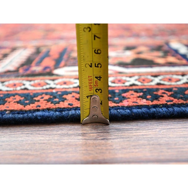 Traditional 1950 8'1"x11'3" Ochre Red Hand Knotted Vintage All Wool Joshagan Cleaned Oriental Rug For Sale - Image 3 of 12