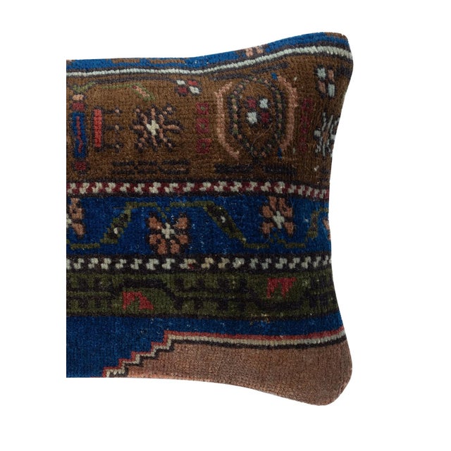Traditional 13"x20" Authentic Turkish Wool Cushion Cover. Rustic Decor. Vintage Throw Pillow For Sale - Image 3 of 4