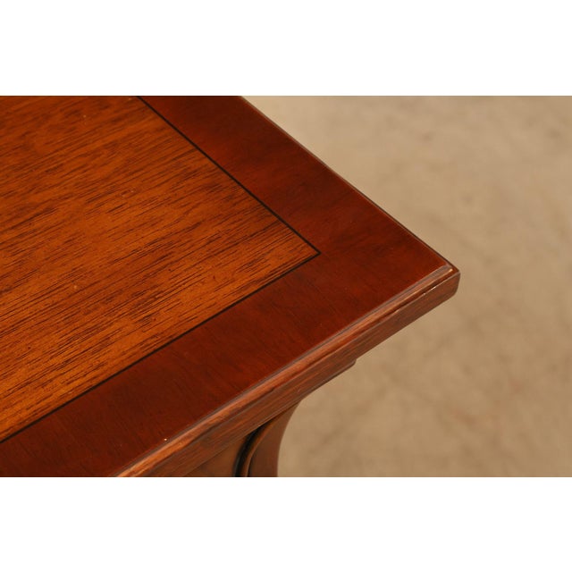 Ethan Allen Townhouse Collection Burlwood Bombe Chest For Sale - Image 18 of 18