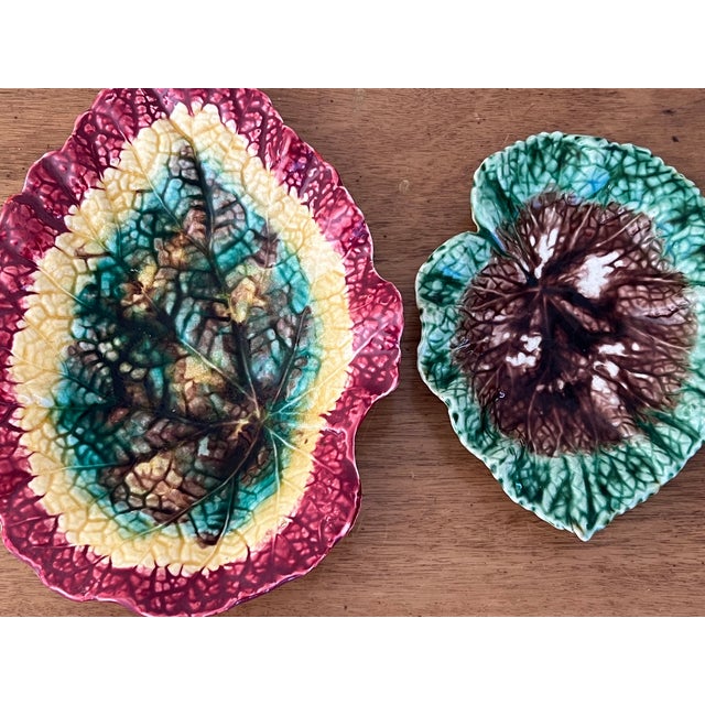 Late 19th Century English Begonia Leaf Dishes-Set of 2 For Sale In San Francisco - Image 6 of 8