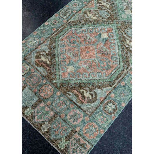 Turkish Oushak Rug 2'9" x 10'6" #20022 For Sale - Image 4 of 8