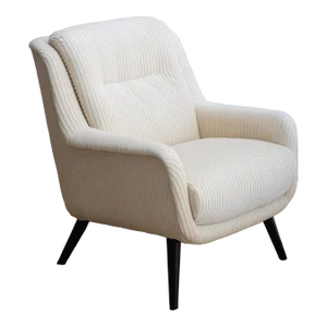 Mid Century Italian Armchair in Cream Corduroy Velvet