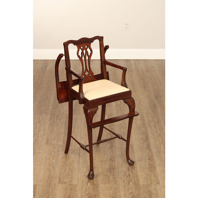 Queen Anne Madison Square Chippendale Style Mahogany Child's High Chair For Sale - Image 3 of 12
