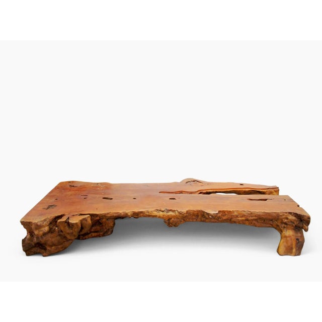 2020s Organic Modern One Slab Lychee Burl Coffee Table For Sale - Image 5 of 12