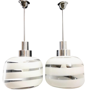 Murano Glass Pendant Lamps, 1970s, Set of 2