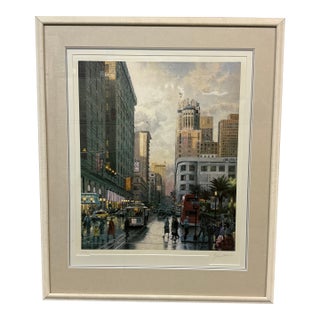 Circa 1990 Thomas Kinkade "San Francisco, Late Afternoon at Union Square", Signed For Sale