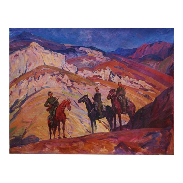 Guerrilla Patrol Oil Painting, Artist, 1979 For Sale