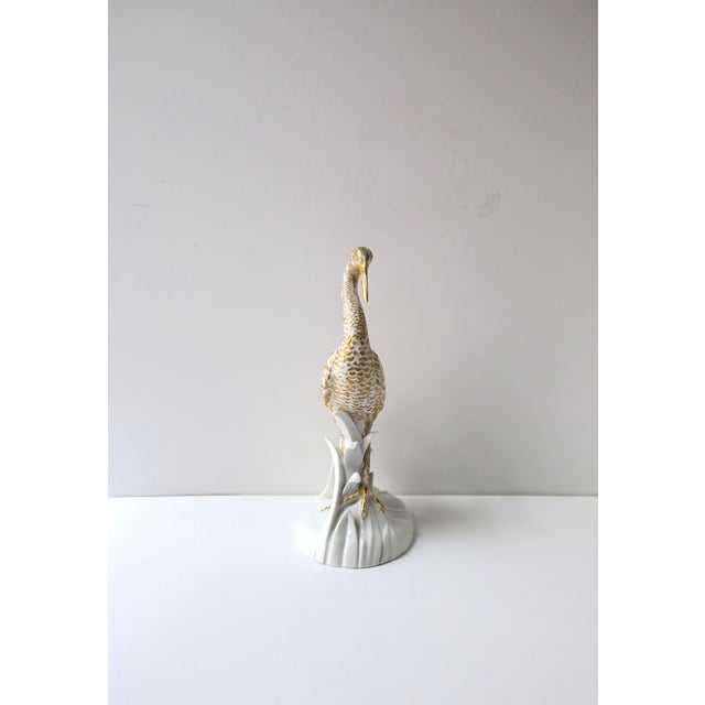 Mid 20th Century Porcelain Heron Bird Sculpture Decorative Object For Sale - Image 5 of 10