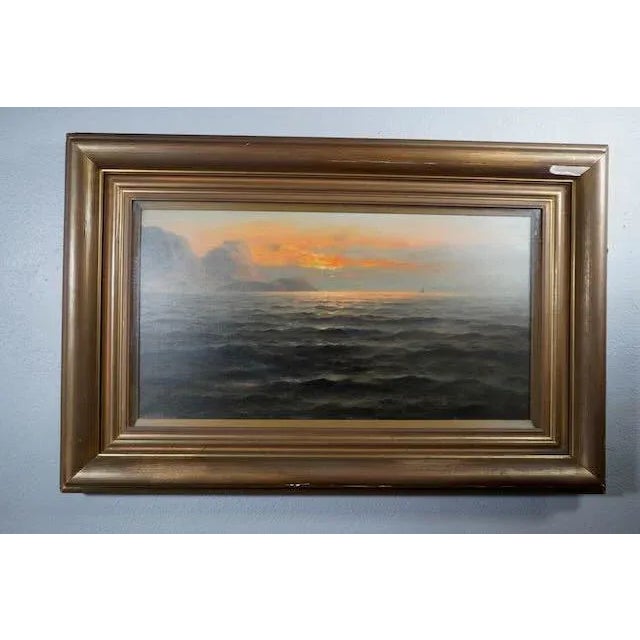 Textile Nels Hagerup - San Francisco Bay - Oil on Canvas Circa 1880s For Sale - Image 7 of 8