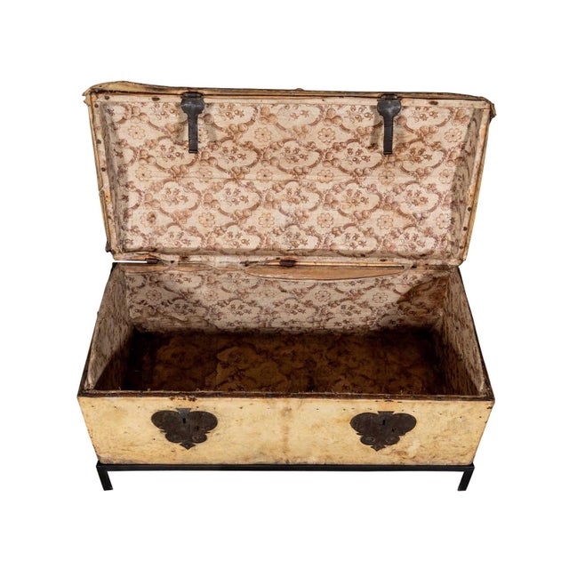Tan Antique Italian Trunk For Sale - Image 8 of 8