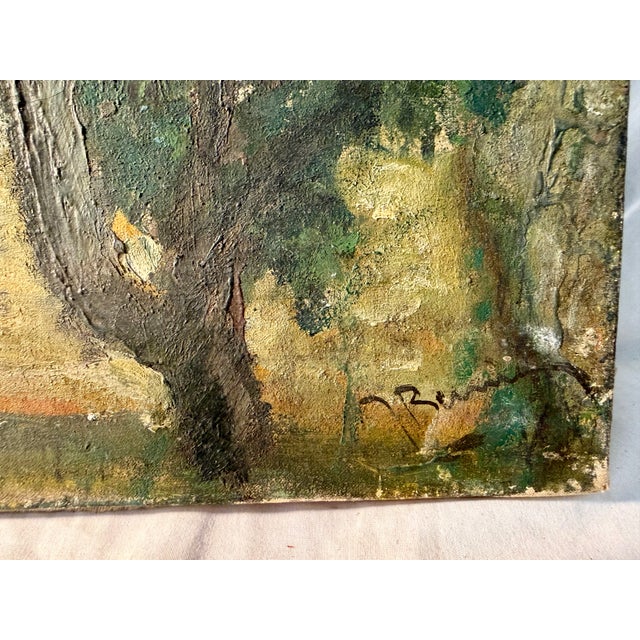 Blue Antique, French, Oil on Canvas, South of France -Signed For Sale - Image 8 of 9