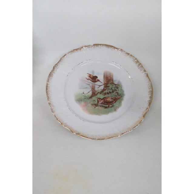 Late 19th Century Joseph Schachtel Porcelain Wildlife Game Set 8pc With 7 Plates 1 Platter For Sale - Image 11 of 18