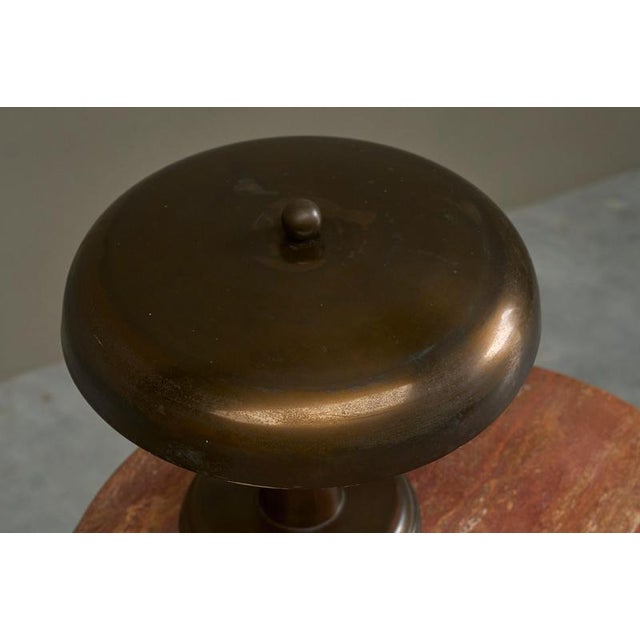 Metal Vintage Italian Table Lamp in Patinated Brass, 1940s For Sale - Image 7 of 15