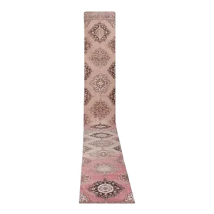 1960s Vintage Turkish Oushak Extra Long and Wide Runner - Stair Tread 2'9'' X 24'9''