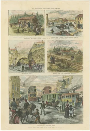 Prior, Illustrated London News 1889 Scenes: Canada and New South Wales Hand-Colored, 1889, Print