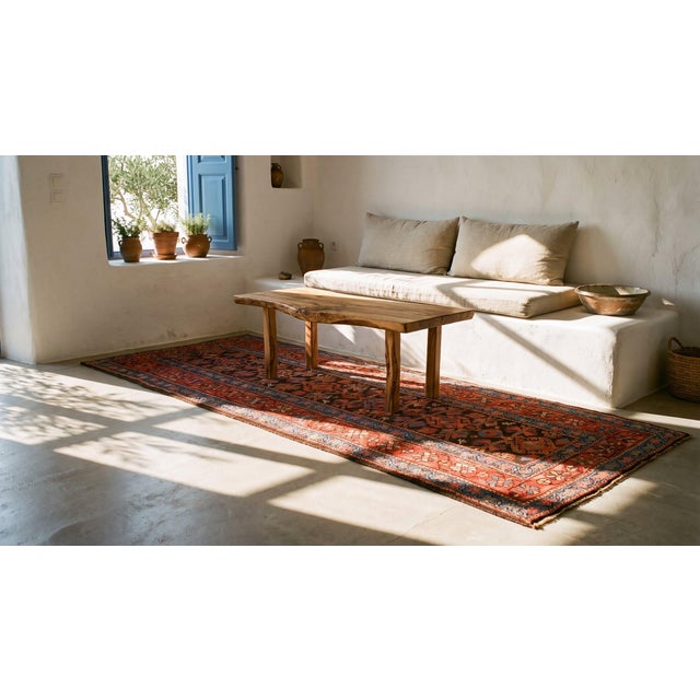 1900s Brown Geometric Tribal Antique W. Persian Kurdish Rug 4' X 8'9" Handknotted Wool Carpet For Sale - Image 9 of 9