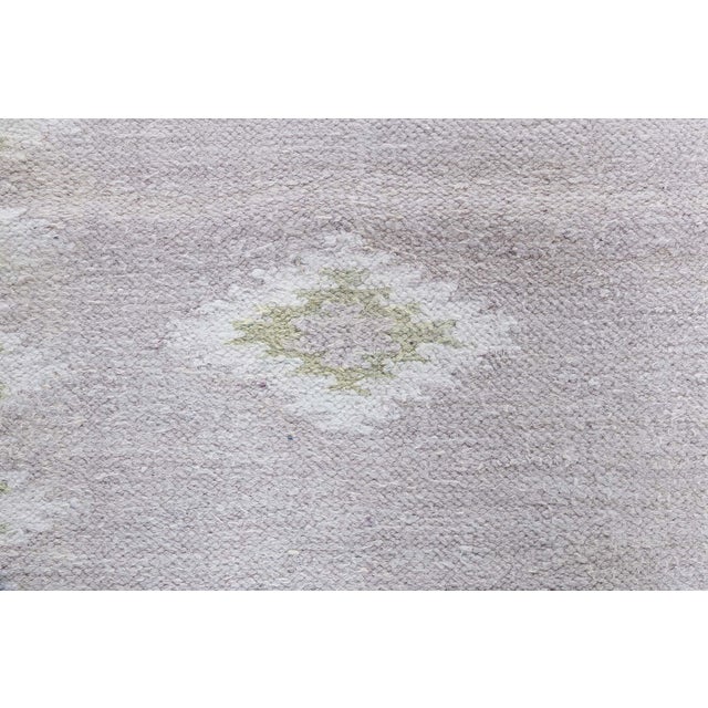Doris Leslie Blau Indian Dhurrie - Mid-Century Lavender Flatweave Cotton Rug For Sale - Image 9 of 10