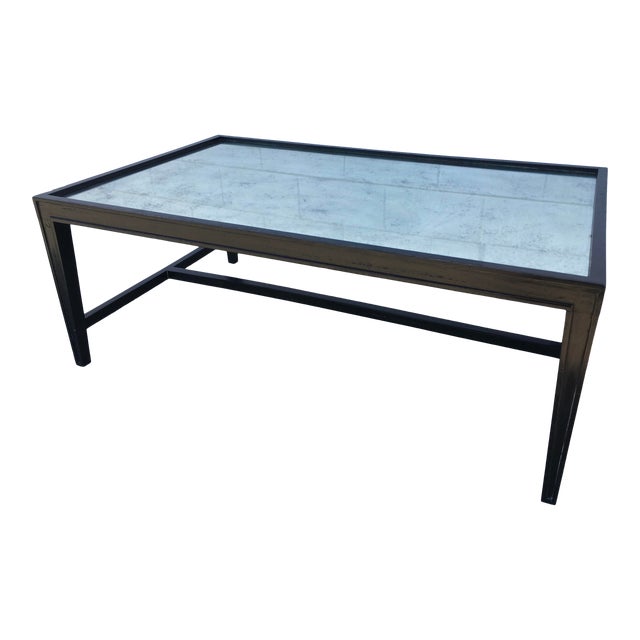 Antique Mirror Top Coffee Table With Ebonized Black Walnut Frame Chairish