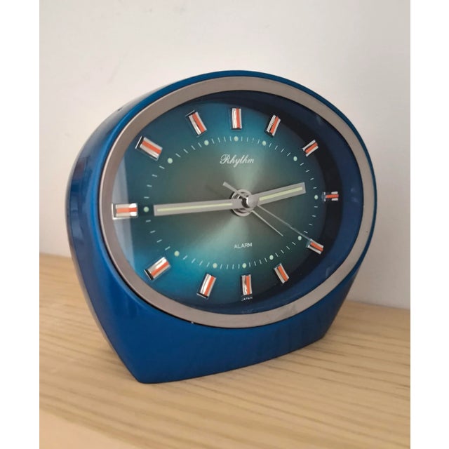 Metal 60's Space Age Clock Rhythm Japan For Sale - Image 7 of 10