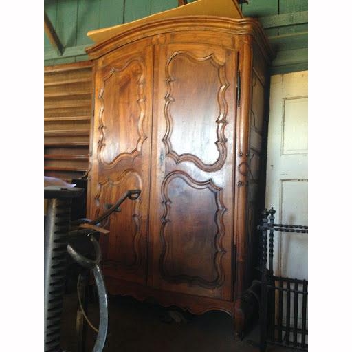 Beautiful french Armoire with wood carving. Year unknown, style estimates late 20th century.